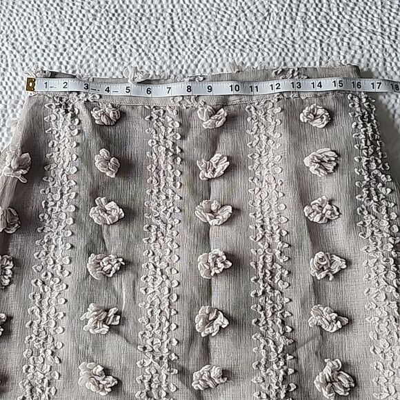 Polagram‎ -1925 Tulle Mesh Skirt Light Grey Midi Length Boho Balletcore Large - Picture 5 of 9